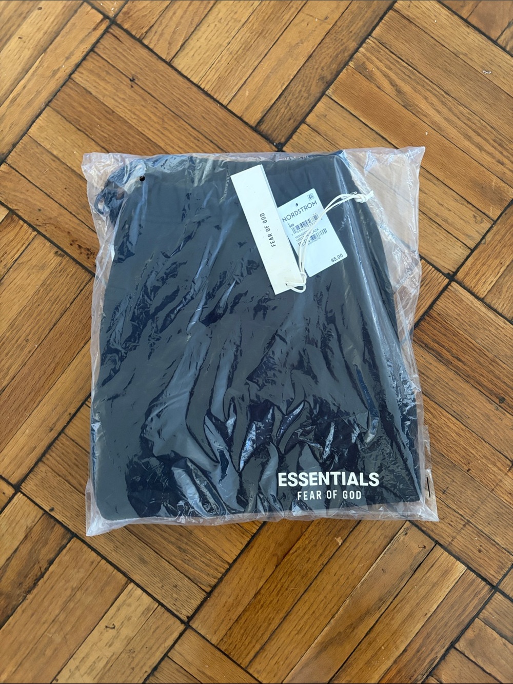 Fear of God ESSENTIALS Black Shorts with White Logo